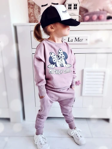 Mikoo Kids dziewczęcy dres nude bej MICKEY GIRL