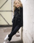 Mikoo Kids dziewczęce spodnie cygaretki czarne