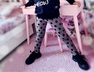 Mikoo Kids dziewczęce legginsy dzianina kropki chocolate
