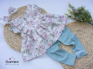 Gamex komplet dziewczęcy tunika + legginsy "Różyczka"