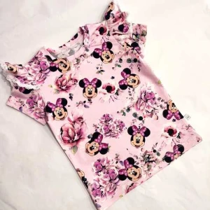ByJulo dziewczęcy t-shirt Myszka Minnie z kwiatami różowy