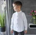 Royal Kids chłopięca koszula muślinowa biała rozmiar 92/98-152/158
