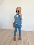 MoMo Kids 3-częściowy komplet chłopięcy mucha + kamizelka + spodnie morski w kratkę rozmiar 92-122