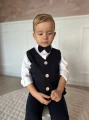 MoMo Kids 3-częściowy komplet chłopięcy mucha + kamizelka + spodnie granatowy rozmiar 62-86 #2